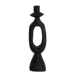 CANDLE HOLDER O LARGE WOOD 